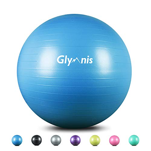 Glymnis Bola de pilates bola anti-Burst para pilates, ginástica fitness gravidez ioga gravidez 55 cm 65 cm 75 cm com insuflador