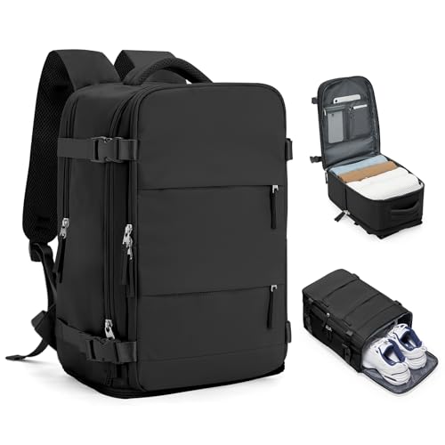 HPLQQ Mochila Viaje Cabina Avion 40x20x25 para Ryanair Mochilas para Mujer Bolsa de Cabina 45x36x20 Equipaje de Mano Cabina Avion para EasyJet Mochila de Senderismo Mochila Impermeable Cabina Mochila