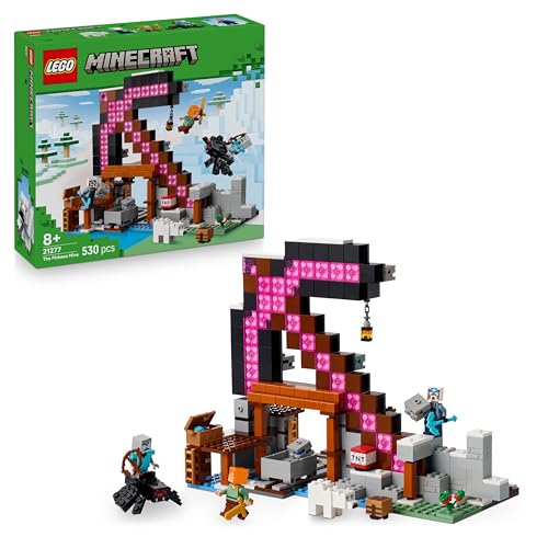 LEGO Minecraft a mina do - brinquedo interativo - figuras de Alex, mineiro e cavaleiro aracnídeo errante - presente colecionável para meninos e meninas de 8 anos 21277