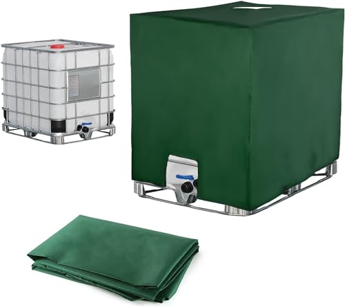 IBC - Cobertura para depósito de água, resistente ao pó, proteção contra raios UV, cobertura protetora, adequada para depósito de depósito IBC de 1000 L (120 x 100 x 116 cm), cor verde