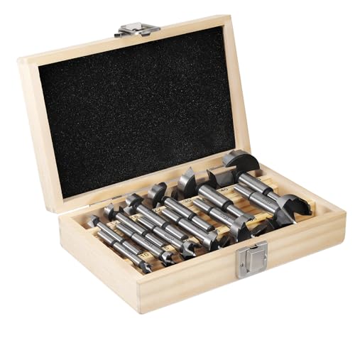 HSEAMALL Conjunto de brocas Forstner, 12 unidades, 10 a 50 mm, para madeira, brocas perfuradas, conjunto de brocas para madeira
