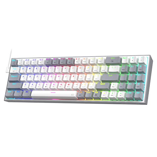 Redragon K628 Pollux 75% teclado RGB para jogos com cabo, 78 teclas, teclado mecânico compacto intercambiável a quente com base intercambiável a quente 100%, PCB montado em placa de mod livre,