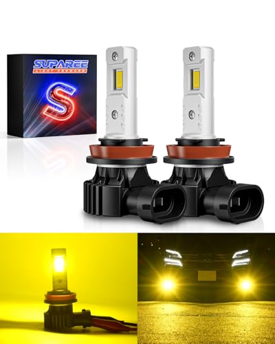 SUPAREE H8 H9 H11 H16 Lâmpadas LED H8 anti-nevoeiro lâmpada LED H8 12 V lâmpadas LED H11 Canbus com ventilador 12000LM 3000K 35 W 1:1 Plug & Play (2 peças)