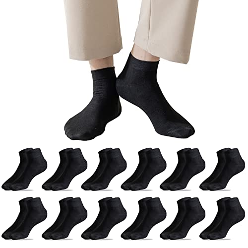 Caudblor 12 Pares Show meias de corte baixo de algodão para homens e mulheres, branco/cinza/preto