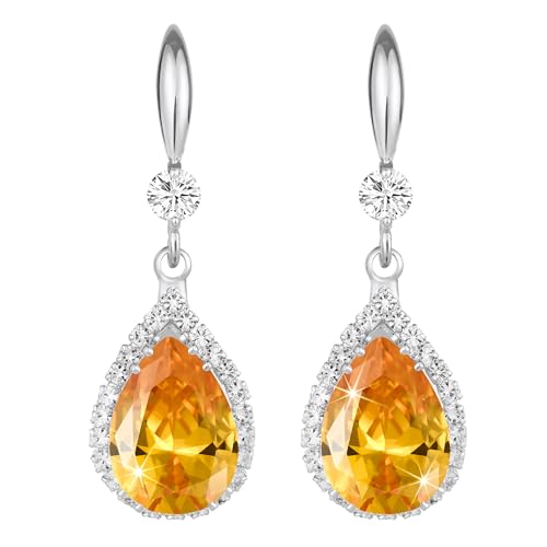 Linawe Brincos suspensos para mulher, brincos pendentes, jóias de ouro, prata e ouro rosa, brincos pendentes de cristal com diamantes, jóias de moda para casamentos