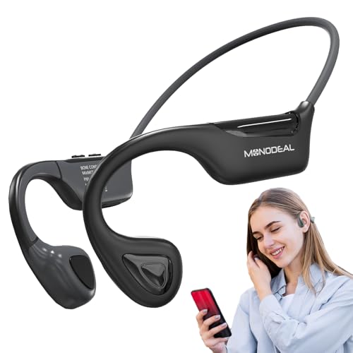 MONODEAL Auriculares condução oseia, auriculares sem fios desportivos osea Bluetooth 5.3, ossos desportivos IP67 à prova d'água Open Ear Bluetooth para corredores ciclismo caminhadas