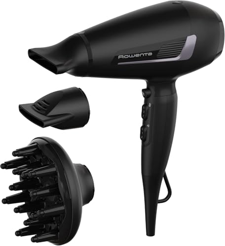 Rowenta Pro Expert CV8825 Secador de cabelo de 2100 W com motor AC Pro, 6 configurações de velocidade/temperatura, revestimento de turmalina, 2 boquilhas concentradoras e difusor