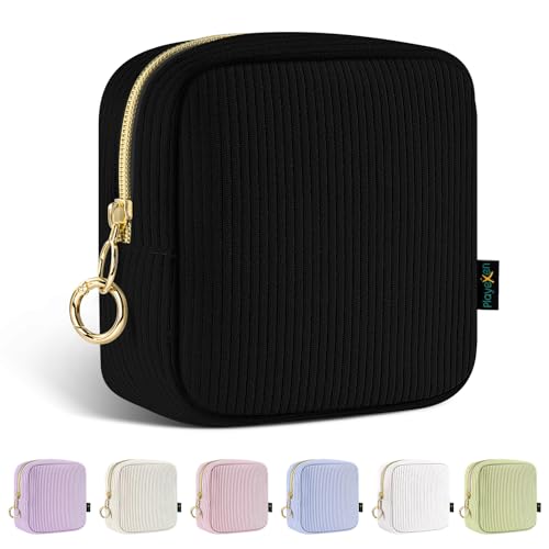 Neceser de viagem, sacos de maquilhagem meninas de tecido de veludo com fecho de correr, bolsa de higiene para mulher organizador de maquilhagem, precisa de tecido portátil compressos presentes de