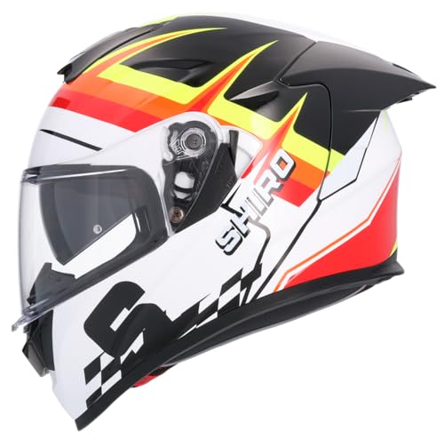 Shiro Helmets Capacete Shiro Pegasus Branco e Neranja SV 22,06 (XL 61/62)