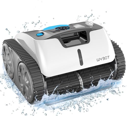 Robot Limpeza de fundos de piscina e paredes para aspirador piscinas de até 120 m², 110 m m de sucção poderosa, robô limpa-fundos piscina piscina elétrica sem cabo navegação inteligente, 3 modos de