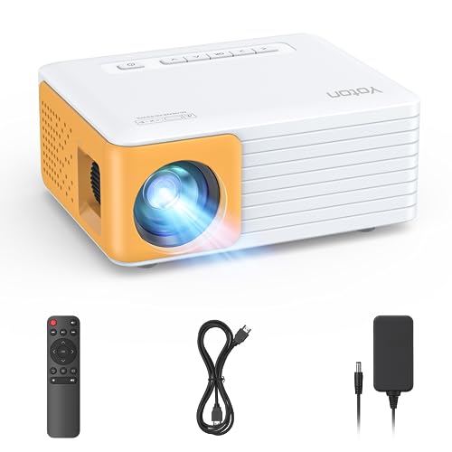 Yoton Mini projetor portátil - Y3 Projetor portátil suporte Full HD 1080P, projetor de vídeo 10000 Lumens com 50% zoom, projetor portátil compatível com telemóveis / PC/PS5/Xbox/USB/HDMI/AV