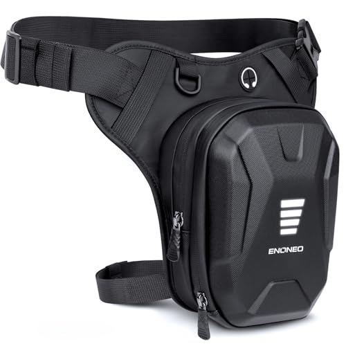 ENONEO Bolsa perna mota homem bolsa de cintura de perna tática mala de perna pequena bolsa cintura moto mulher mochila mota perna impermeável bolsa ciclismo perna bolsa cintura tático com alça