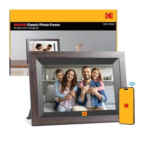 KODAK Moldura de fotos digital WiFi de 10,1 polegadas, memória incorporada de 32 GB, ecrã tátil para HD de 1280 x 800 IPS, suporte multilingue, rotação automática, partilhar instantaneamente