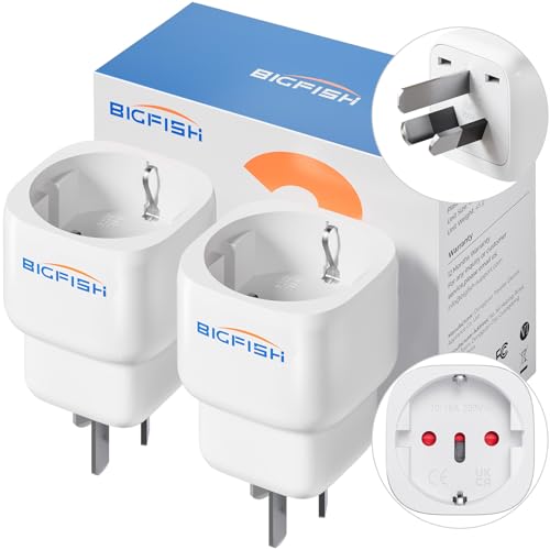 Bigfish Adaptador de tomada Austrália tipo I 2 peças, adaptador de tomada chinês, de 2 pinos Europa a 3-pin tipo I para China, Austrália, Argentina, Nova Zelândia