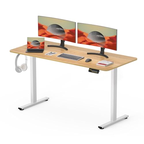 SANODESK QS + 120 x 60 cm, mesa elétrica elevável, com placa de secretária regulável em altura elétrico telescópico bidirecional com controlo de memória e tecnologia anticolisão (ácer)