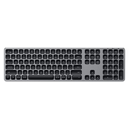 SATECHI Teclado sem fios em alumínio com teclado numérico QWERTY americano americano, teclado Bluetooth para MacBook Pro/Air, iPad Pro/Air, Mac, iMac e muito mais, distribuição US