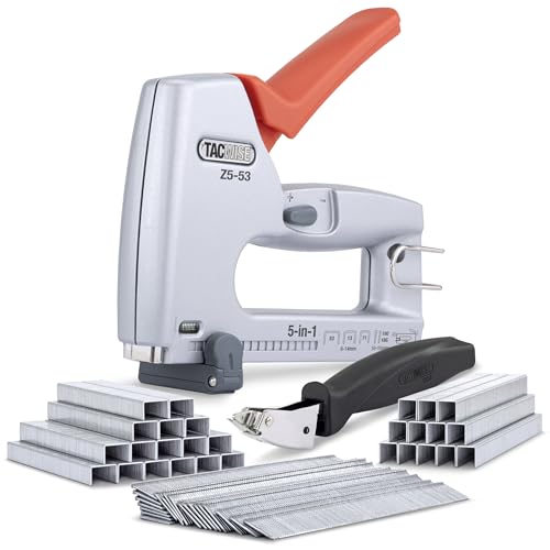 Tacwise 1765 Z5-53 Pistola agrafadora/lavadora metálica 5 em 1, profissional com 4000 grampos, 2000 pregos, tira agrafador, usa agrafos, tipo 13 53 e 71, pregos, 18 G e pregos, sem cavos. eza 180
