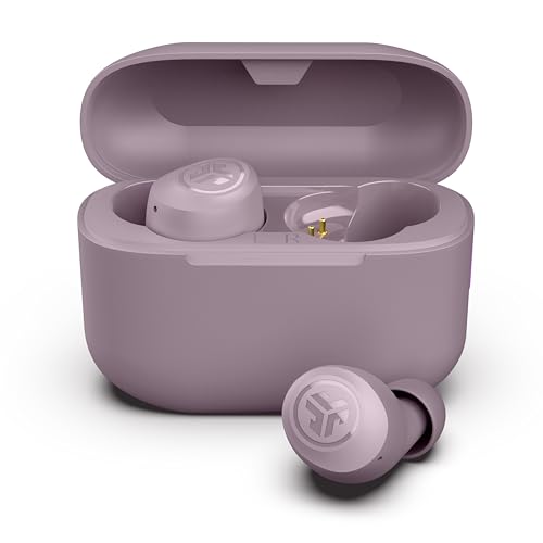 JLab Go Air Pop Auriculares sem fios Bluetooth, Wireless Earbuds 35 horas desempenho com caixa de carregamento - Auriculares Bluetooth sem fios com microfone, Dual Connect, App, malva