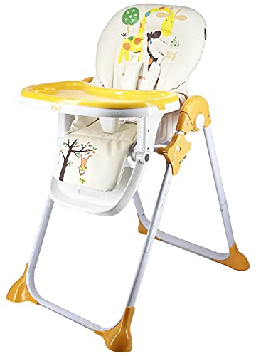 Star Ibaby Pod Giraffe Cadeira alta para bebé reclinável de altura regulável em 6 posições, tabuleiro duplo removível