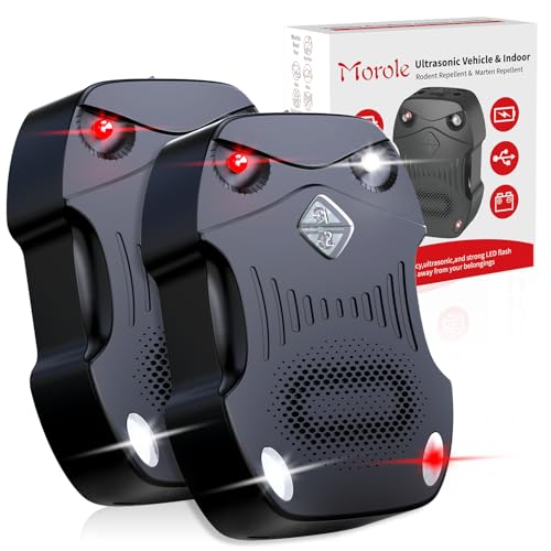 Morole Ahujentador de ratos 3 em 1, ultrassom ratos alimentação-bateria de carro de 12 V, USB ou pilhas AA, repelente de ratos para carros, garagem e casas etc,2 unidades