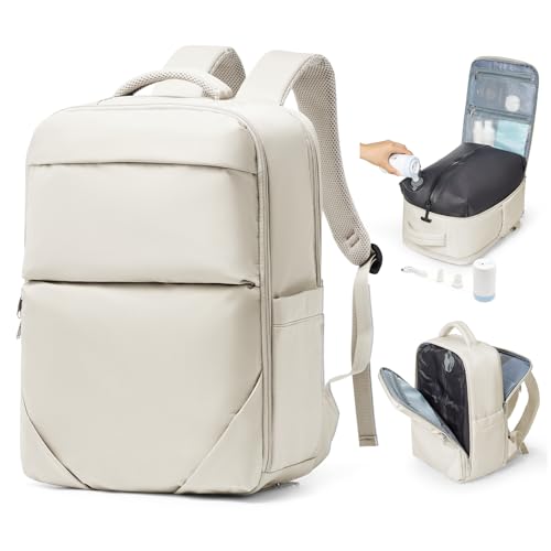 bergsalz Mochila mala viagem cabine avião 40 x 20 x 25 mochila bagagem de mão mulher mochila viagem cabine avião 45 x 36 x 20 homem mochila portátil 15,6, B1-bege