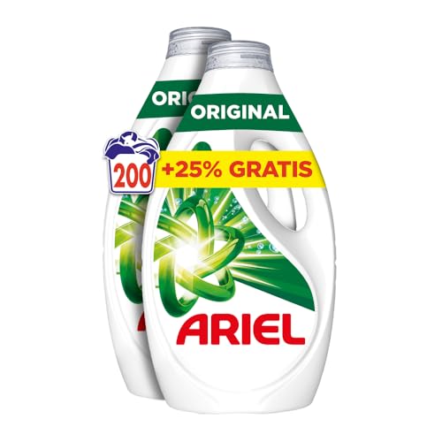 Ariel Detergente de máquina de lavar líquido 200 lavagens, original, sabão limpeza melhorada em ciclos mais frios com a tecnologia exclusiva de limpeza a frio