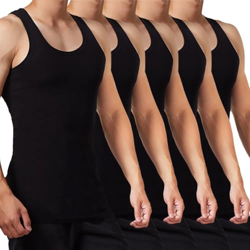 FALARY Camisola de alças para homem em 100% algodão, várias cores disponíveis, pack de 5