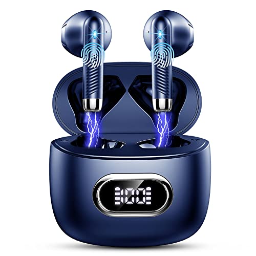 Auriculares sem fios Bluetooth, auriculares Bluetooth 5.4 HiFi estéreo, 32H capacetes sem fios Bluetooth com ENC redução de ruído, ecrã LED, USB-C, controlo tátil, IP7 à prova d'água