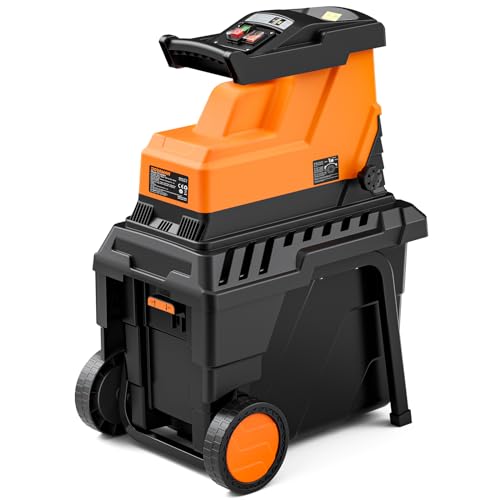 DOVAMAN GT10 Trituradora silenciosa, biotrituradora com rolo de 8 dentes, tritura até 45 mm, 2800 W motor sem escovas, 88 dB, caixa de 55 l, 18:1 relação, triturado sem esforço de resíduos de jardim