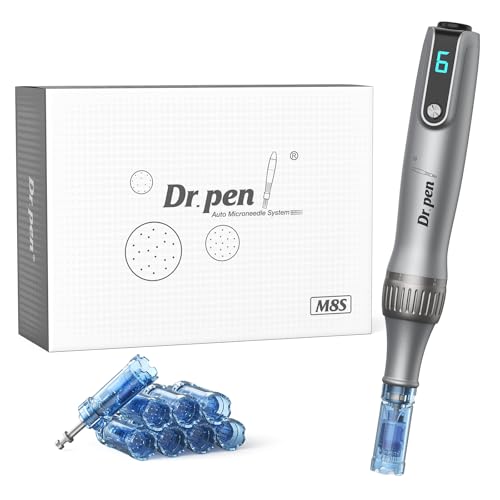 Dr. Pen M8S Microneedling Pen, original Dr. Pen máquina profissional kit de penas sem fios Microneedle para rosto corpo crescimento de cabelo e barba presente - 8 cartuchos