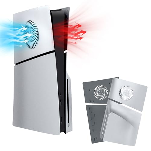Mcbazel PS5 Slim Disc Substituição de placa frontal painel lateral rígida cobertura de substituição protetora de ABS durável com acessórios de ventilação de refrigeração edição disco (Não para PS5/PS5