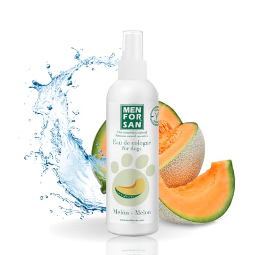 MENFORSAN Água de colónia para cães | melão | aroma intenso e refrescante | efeito desodorizante | Com ingredientes muito macios que não irritam a pele, com Ph neutro, 125 ml