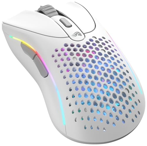 Glorious Gaming Model D 2 Wireless rato Gaming sem fios - ergonómico, super leve 66 g, bateria de 210 h, sensor ótico 26 K, 6 botões programáveis, 80 milhões de cliques, FPS, MMOBA, branco