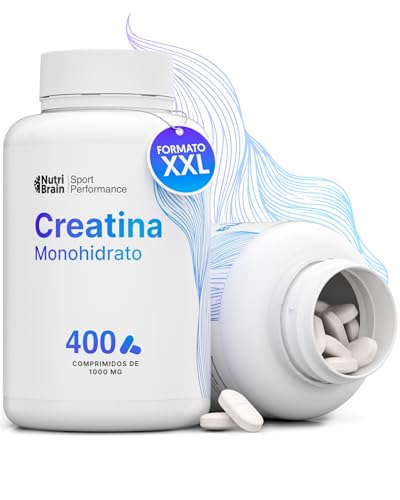 Creatina monohidratada 3000 mg – 400 comp | Melhora a força, massa muscular, resistência, recuperação, energia e agilidade mental, vegano, sem glúten, sem OGM, para homem e mulher