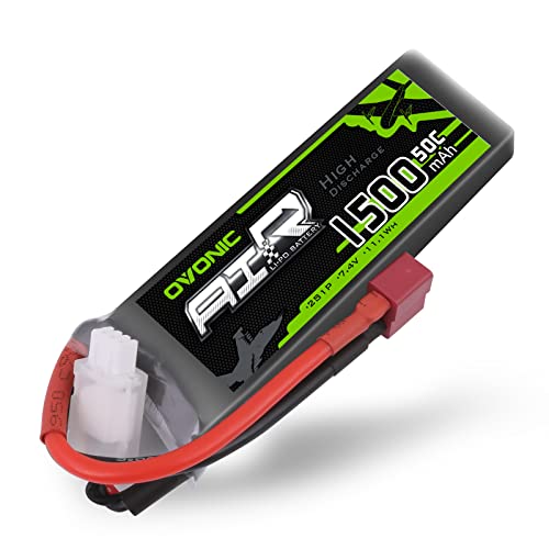 OVONIC 2S Lipo bateria 7,4 V 50C 1500 mAh com conector T Deans Plug para avião RC helicóptero carro camião Truggy RC passatempo DIY