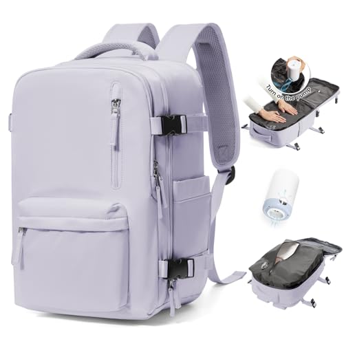 BJLFS Mochila viagem cabine avião 40 x 20 x 25 a vácuo bagagem de mão de grande capacidade com sistema de vácuo mochila de viagem portátil impermeável para homem e mulher com sistema de compressão