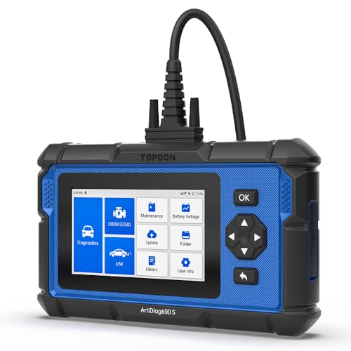 TOPDON AD600S Diagnóstico carro multimarca, com 8 serviço de manutenção, OBD2 diagnóstico profissional para motor transmissão ABS SRS, Wi-Fi atualização gratuita