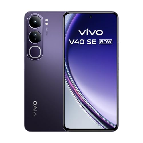 VIVO V40 SE 5G 80W Smartphone, telemóvel 8 GB + 256 GB - ecrã AMOLED 6,67" 120 Hz, câmara 50 MP, bateria 5000 mAh, Android 14, preto (sem carregador)