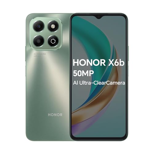 HONOR X6b 4G Smartphone 4 GB 128GB, 90 Hz TFTLCD, bateria de 5200 mAh, câmara principal de 50 MP, Android 14, Dual Sim, NFC, verde