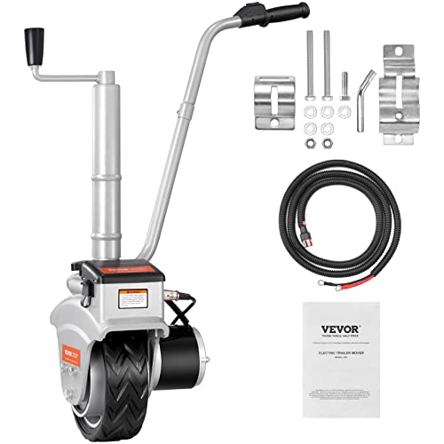 VEVOR Roda de suporte elétrica para reboque, 12 V, carga máxima reboque, 2268 kg, roda de suporte elétrica de 30,5 a 63 cm, altura ajustável, 6,7 m/min, velocidade de 20,3 cm, roda de borracha maciça,