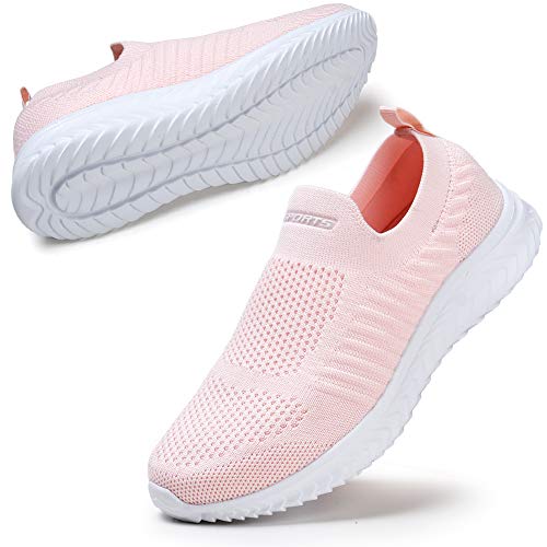 STQ Sapatilhas desportivas para mulher sem cordões e sem slip, leve ténis caminhar correr confortável enfermeira sapato