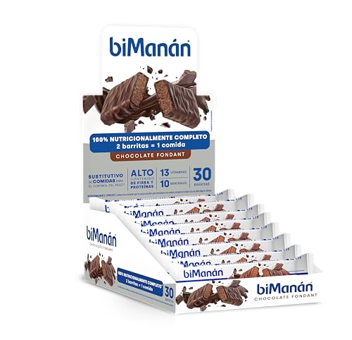 BIMANÁN BESLIM Barrinhas de substituição Fondant de chocolate para ajudar a controlar o seu peso, Chocolate Fondant, expositor (30 unidades)