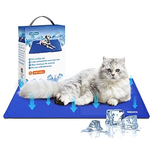 Nobleza Tapete refrescante para cães gatos, auto-refrigeração não tóxico. Tapete de gel ativado por pressão para cães gatos, 50 * 40 cm, azul