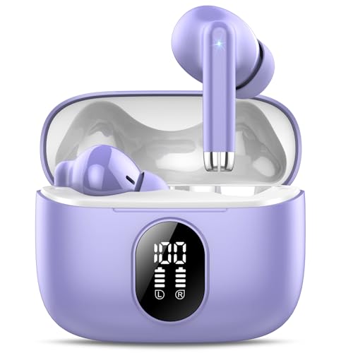 QXQ Auriculares sem fios Bluetooth 5.4, Earbuds HiFi estéreo com HD ENC redução de ruído Mic, IP7 impermeável capacetes sem fios Bluetooth, 40H capacetes sem fios ultra confortáveis
