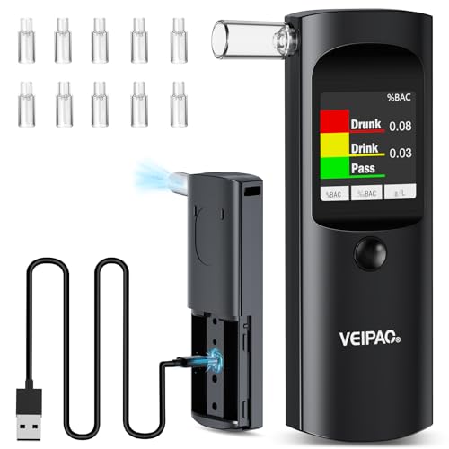 Alcohoímetro Homologado portátil medidor de álcool teste: Alcolimetros portátil com 11 bicos - teste de álcool com teste com ecrã LCD digital de alta precisão para uso pessoal profissional casa sopra
