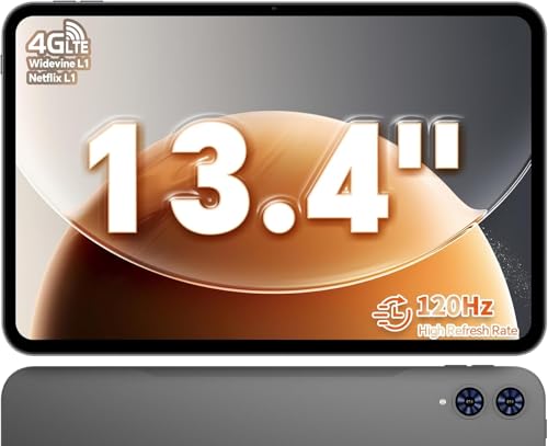 TECLAST T65 Tablet de 13,4 polegadas 120Hz Tablet Android 15, duplo SIM 4G LTE+5G WiFi, 2,2 GHz Octa-Core, 20 GB RAM+128 GB RAM(TF 4 TB), tablet de jogo, 8000 mAh/GPS. Widevine L1/BT5/13MP/OTG, 2025