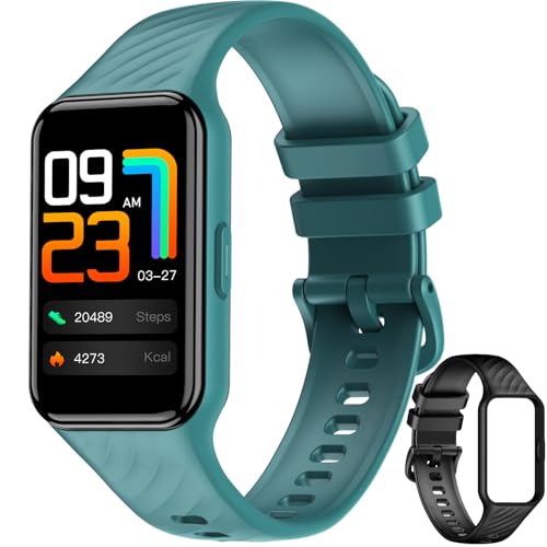 Baolubao Smartwatch, relógio inteligente homem mulher, 1,47" relógio inteligente homem, oxímetro de pressão, compatível com Android iOS, pulseira de atividade impermeável IP68 (2 pulseira)