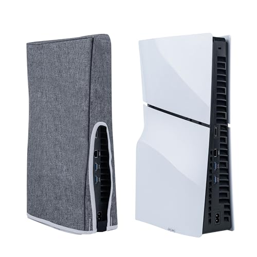 Mcbazel PS5 Slim capa anti-poeira, capa protetora anti-riscos, à prova de pó para consola de jogos Playstation 5 Slim digital / disco - cinzento
