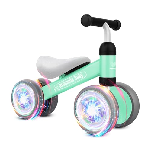 Bicicleta sem pedais para crianças de 1 ano - Aresmile Baby - corredores bebé de 10 a 24 meses - bicicleta infantil - brinquedos bebés de 10 a 24 meses - rodas LED - primeira bicicleta (Mint)