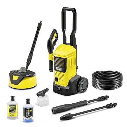 Kärcher Hidro-limpeza K 4 FJ Home, pressão: máx. 130 bar, fluxo: 420 l/h, Desempenho de superfície: 30 m²/h, incl. Kit doméstico e bocal de espuma, amarelo